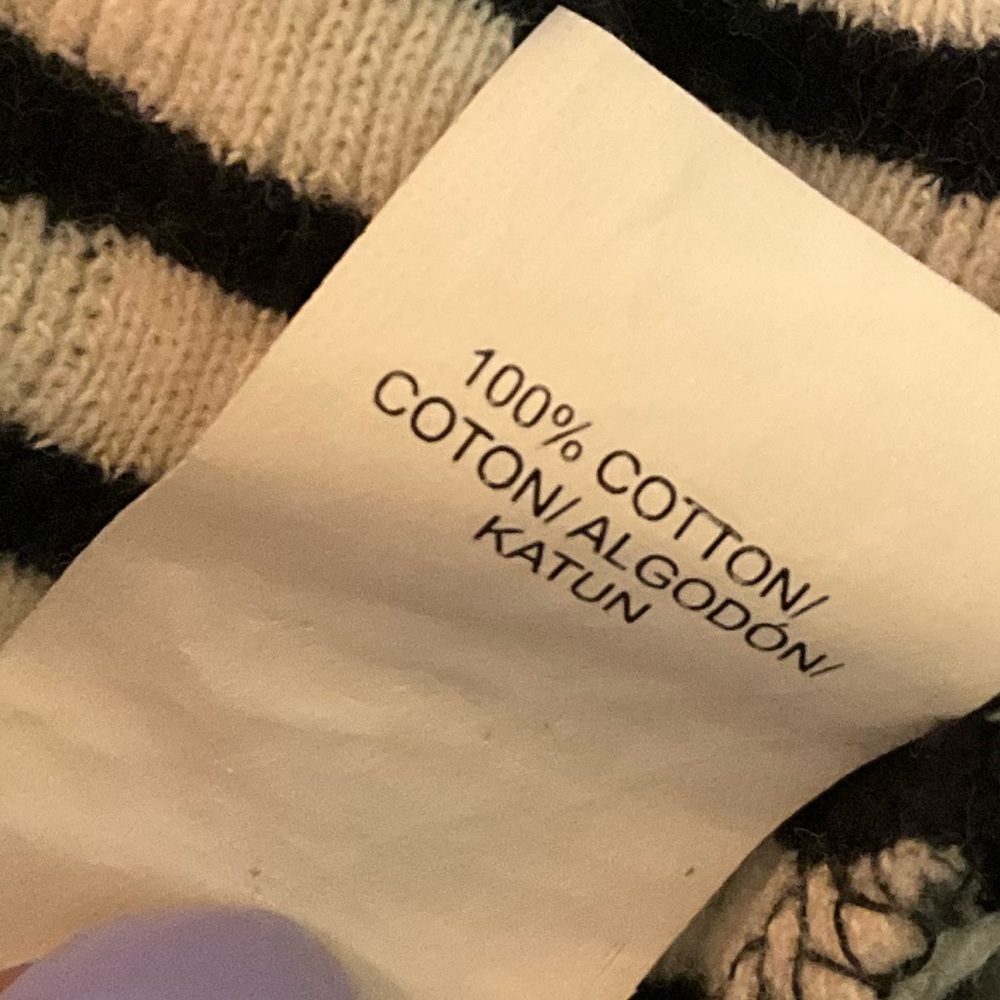 Lucky Brand L black and off white knit Henley - Picture 4 of 5